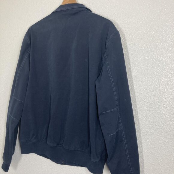 Robert Talbott Jacket Mens Medium Navy Blue Bullit II Moto Bomber Cotton - Picture 11 of 16